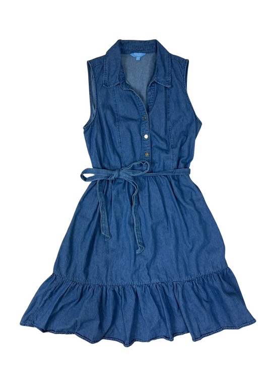 Draper James Dresses & Skirts - Sleeveless Blue Denim Dress with Tie Waist
